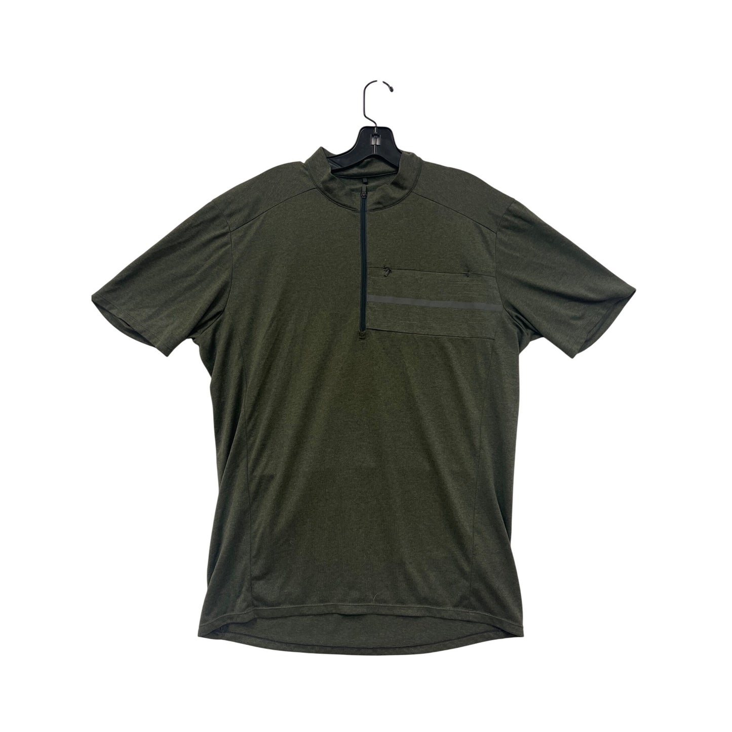 Shimano Mens XL Green Cycling Shirt With Half-Zip & Reflective Strip #6522