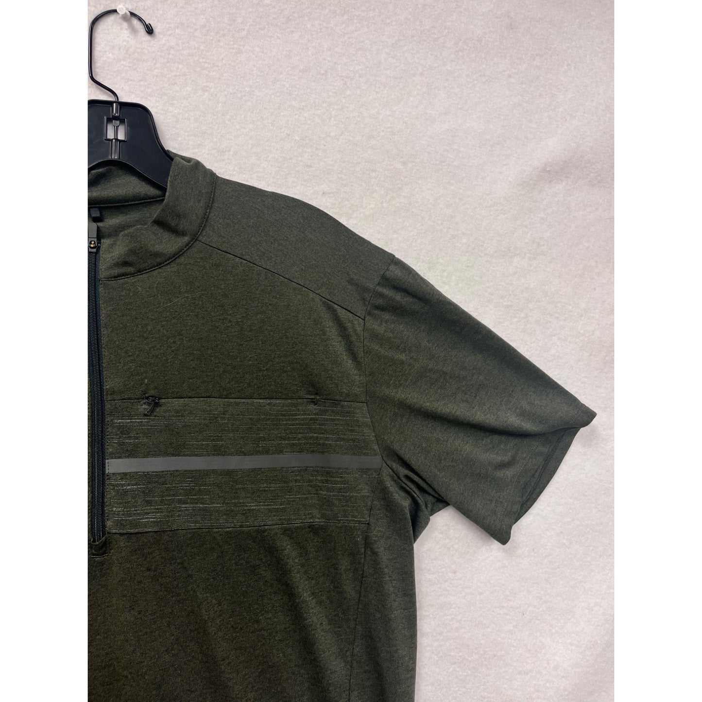 Shimano Mens XL Green Cycling Shirt With Half-Zip & Reflective Strip #6522