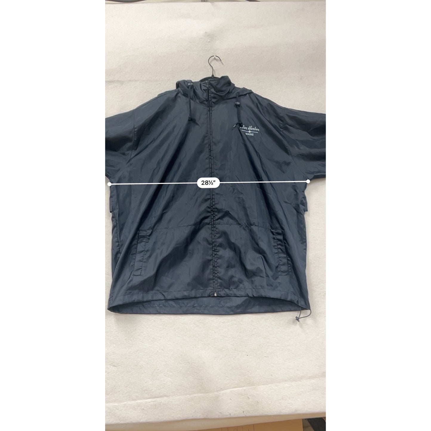 Navy Blue Jak Pac Hooded Windbreaker Jacket 2X #8546