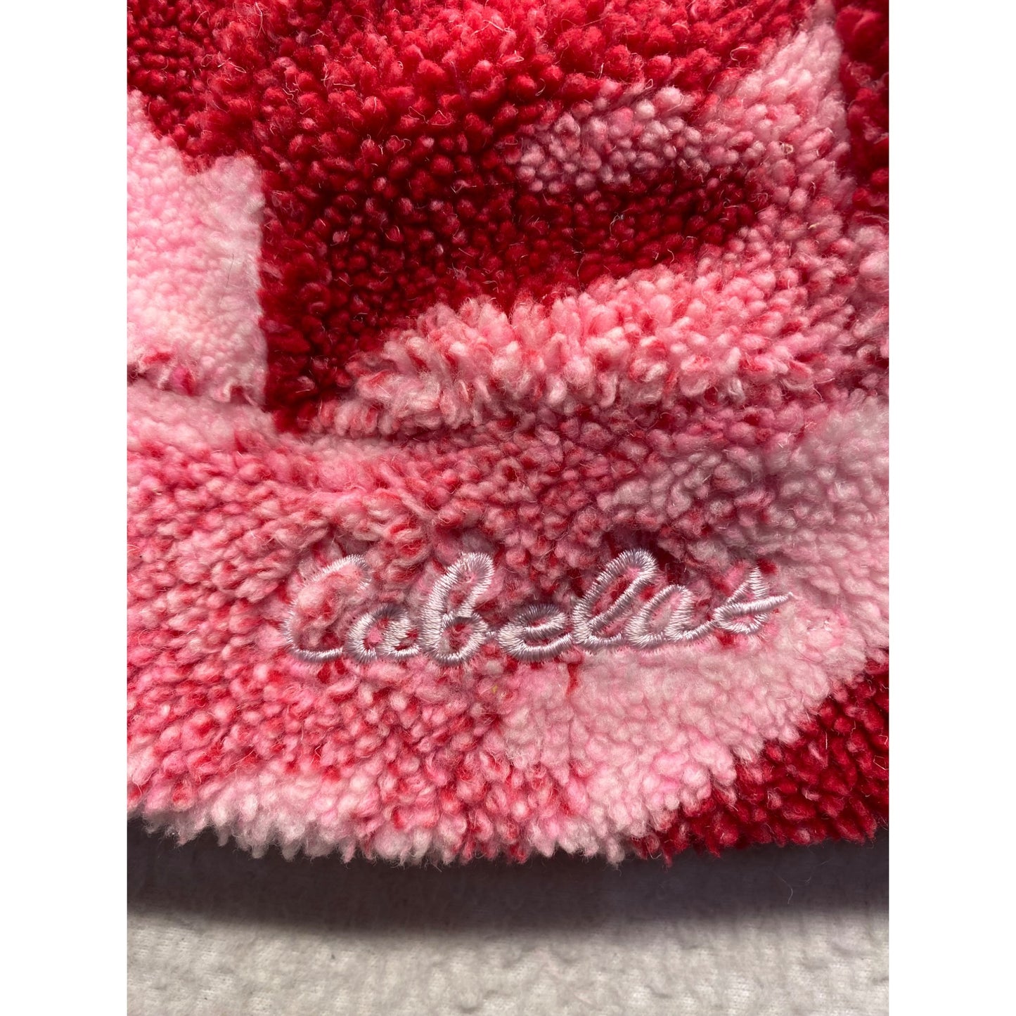 Cabelas Toddlery Sherpa Pink & Red Camouflage Beanie Hat #7086