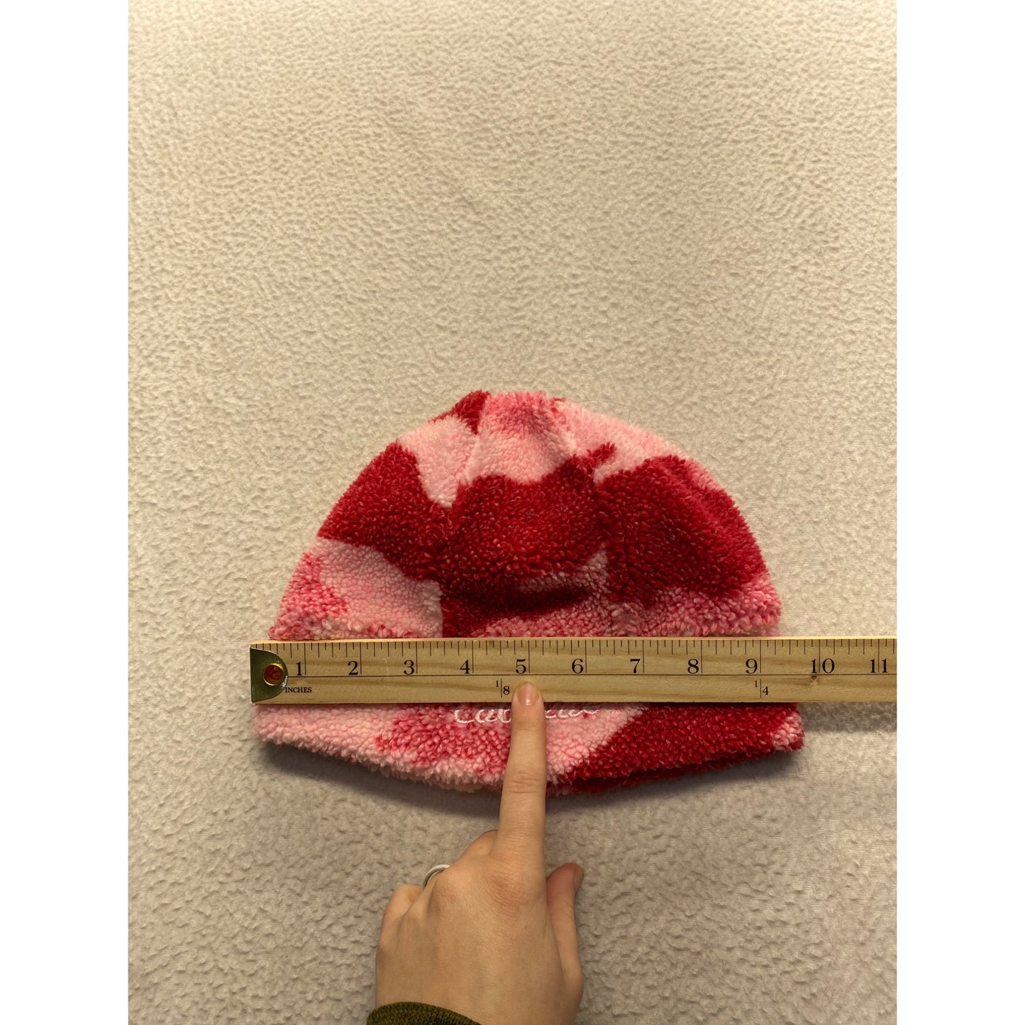 Cabelas Toddlery Sherpa Pink & Red Camouflage Beanie Hat #7086