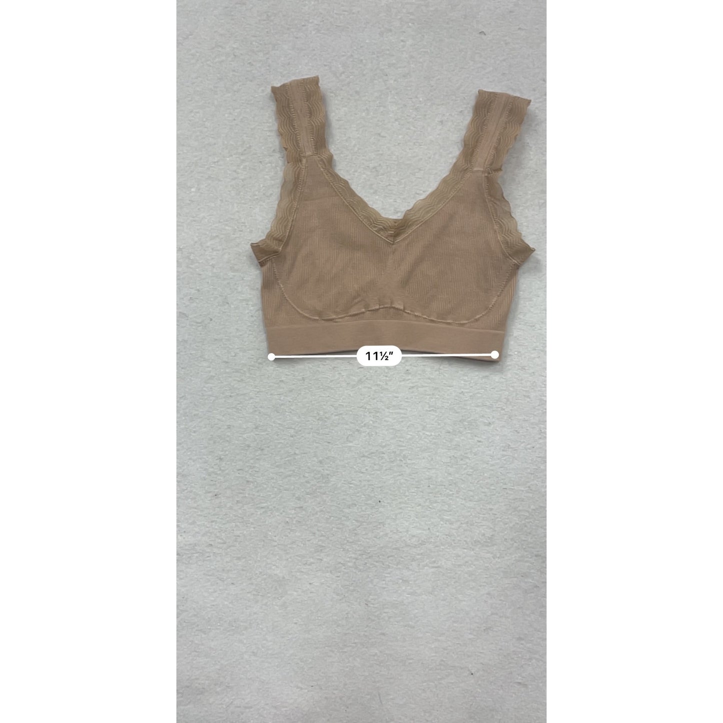 Hanes Signature Seamless Ribbed Bralette In Beige #182A