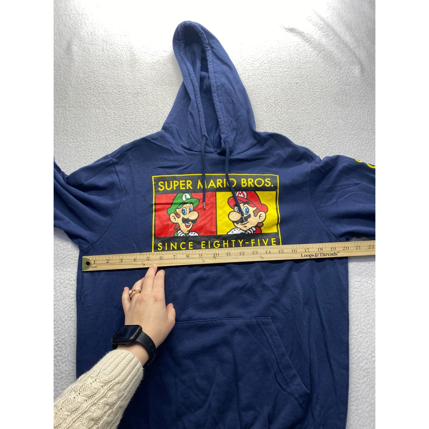 Men’s Super Mario Bros. Blue Hoodie #5643