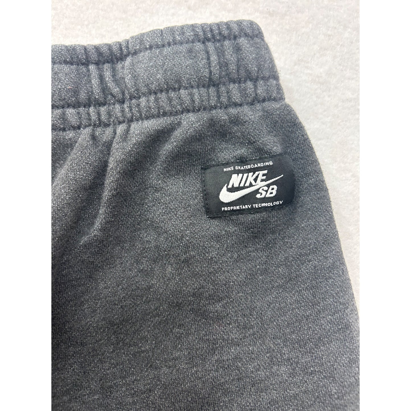 Nike SB Gray Shorts With Blue Logo Print Skateboarding Style #6989