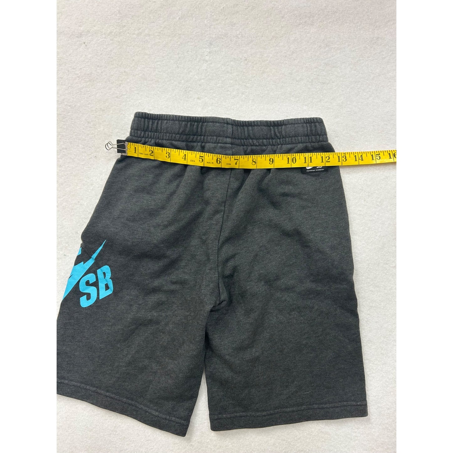 Nike SB Gray Shorts With Blue Logo Print Skateboarding Style #6989