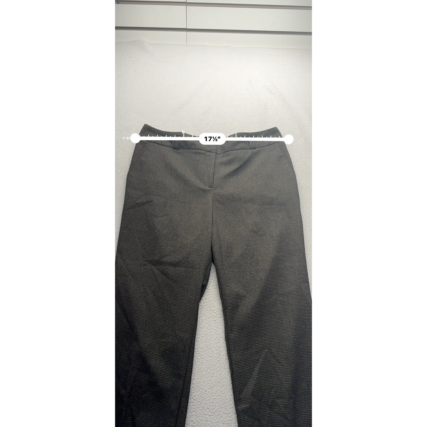 Van Heusen Studio Stretch Trousers Size 10 Gray Textured Polyester Blend #9265