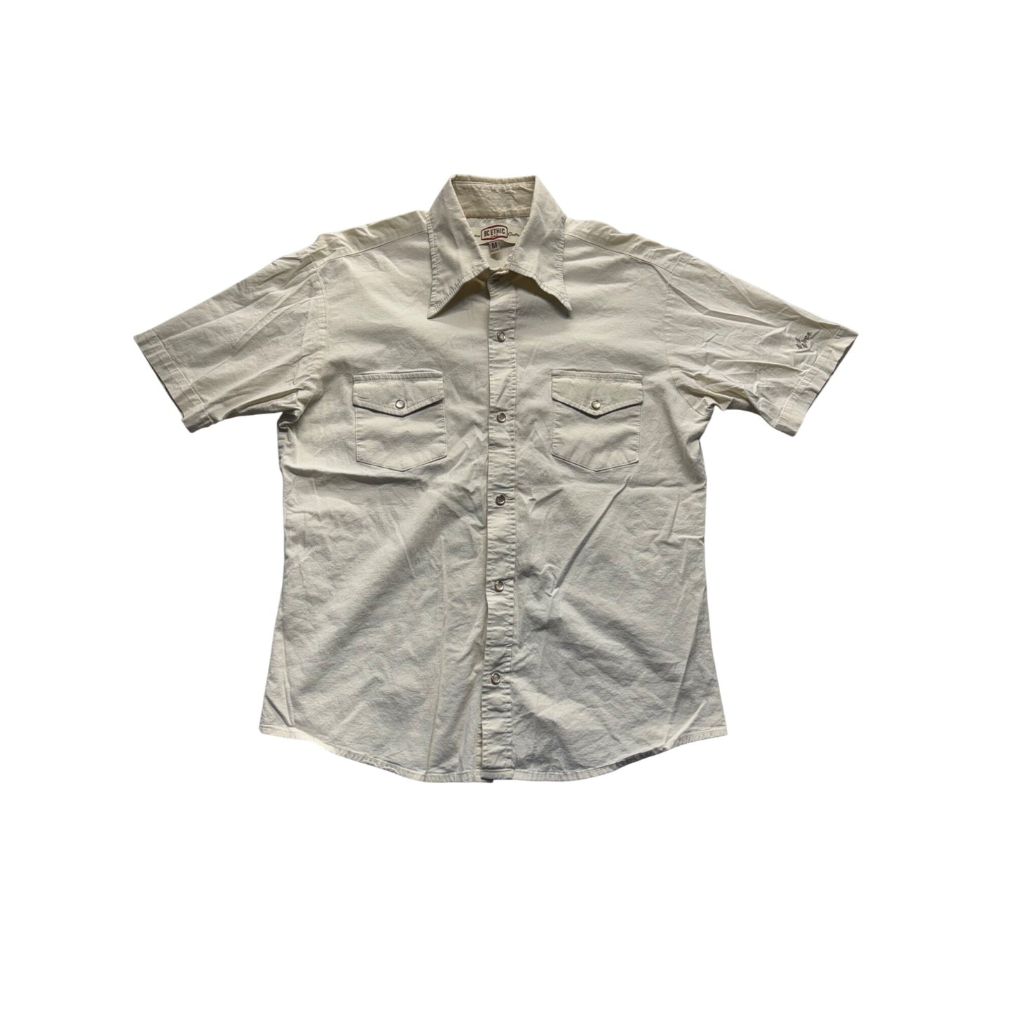 Bc Ethic Custom Crafted Short Sleeve Button-Up Shirt M #7982