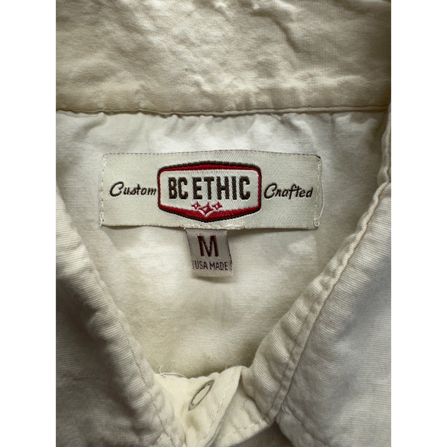 Bc Ethic Custom Crafted Short Sleeve Button-Up Shirt M #7982