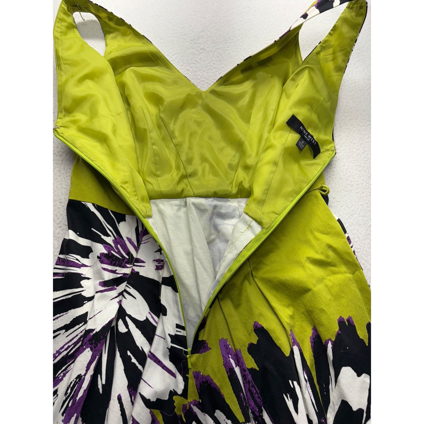 Nine West Womens Sleeveless Floral Print Dress Size 8 Cotton Blend #7713