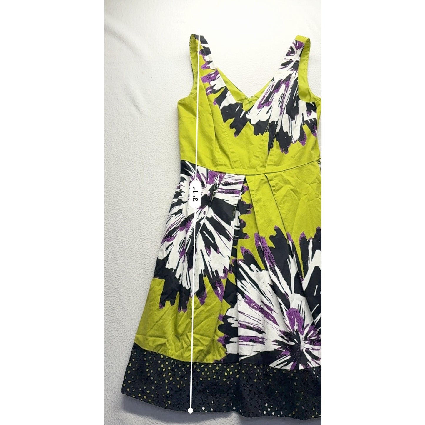 Nine West Womens Sleeveless Floral Print Dress Size 8 Cotton Blend #7713