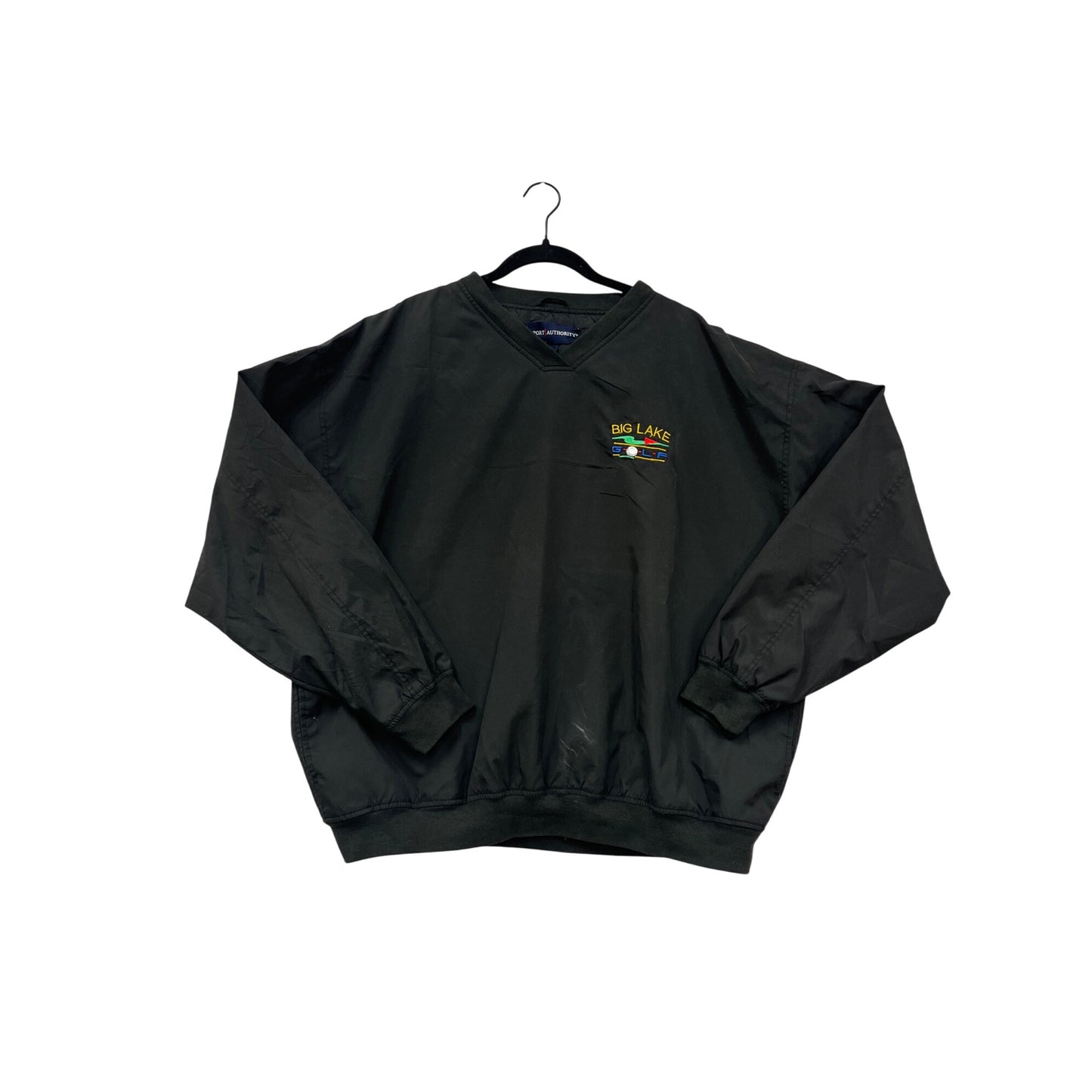 Port Authority Big Lake Golf Pullover Windbreaker XL Black Polyester Mens #60A