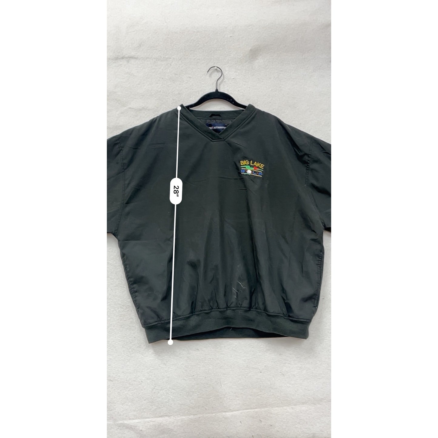 Port Authority Big Lake Golf Pullover Windbreaker XL Black Polyester Mens #60A