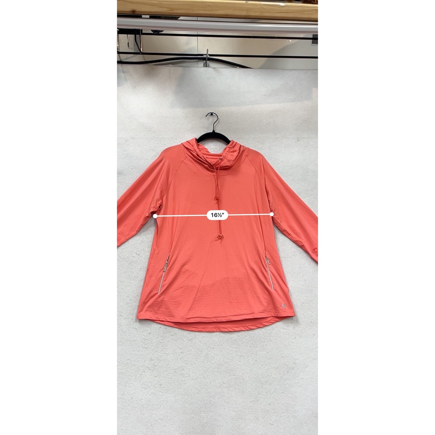 Bette & Court Womens Coral Lightweight Long Sleeve Hoodie Size L #977A