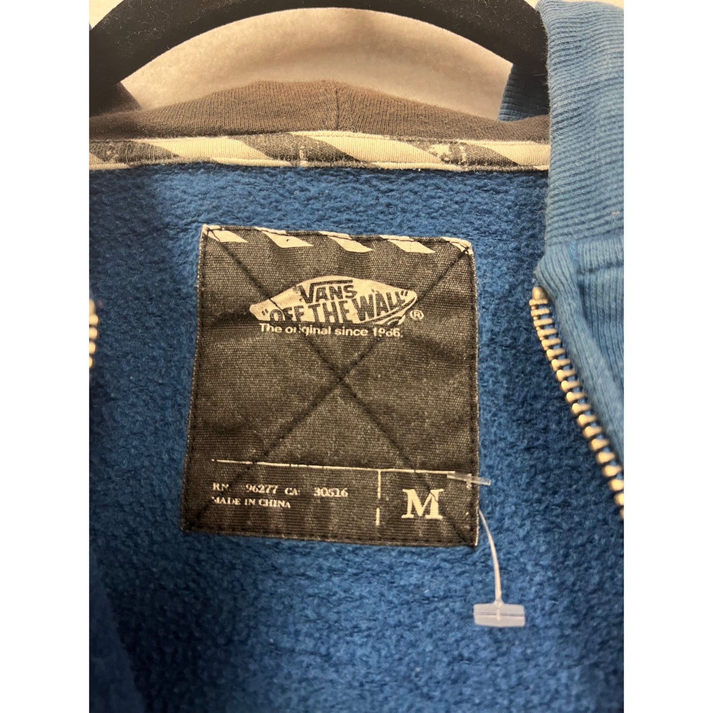 Vans Youth Medium Blue Full-Zip Hoodie With Logo Graphic & Kangaroo Pockets #6744