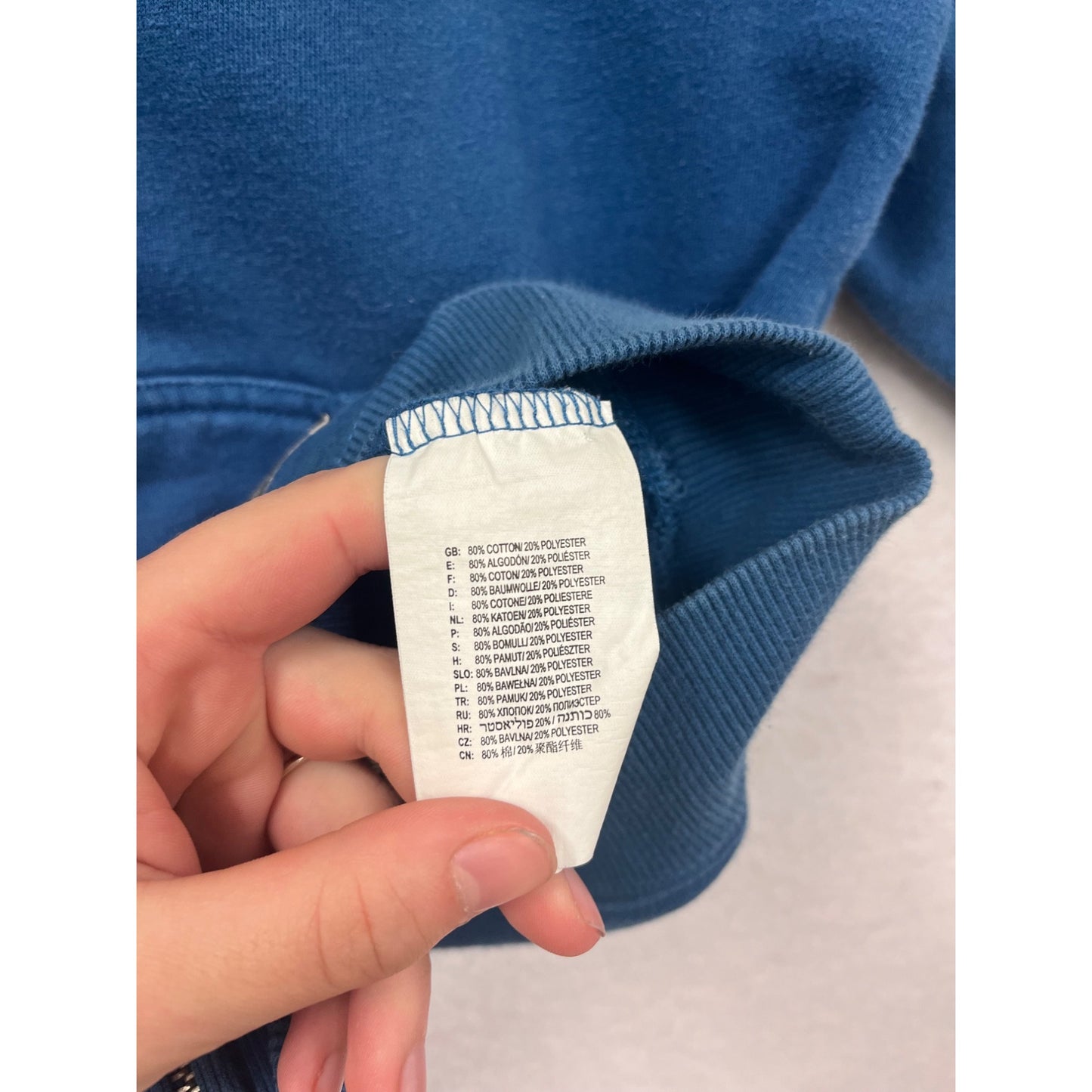 Vans Youth Medium Blue Full-Zip Hoodie With Logo Graphic & Kangaroo Pockets #6744