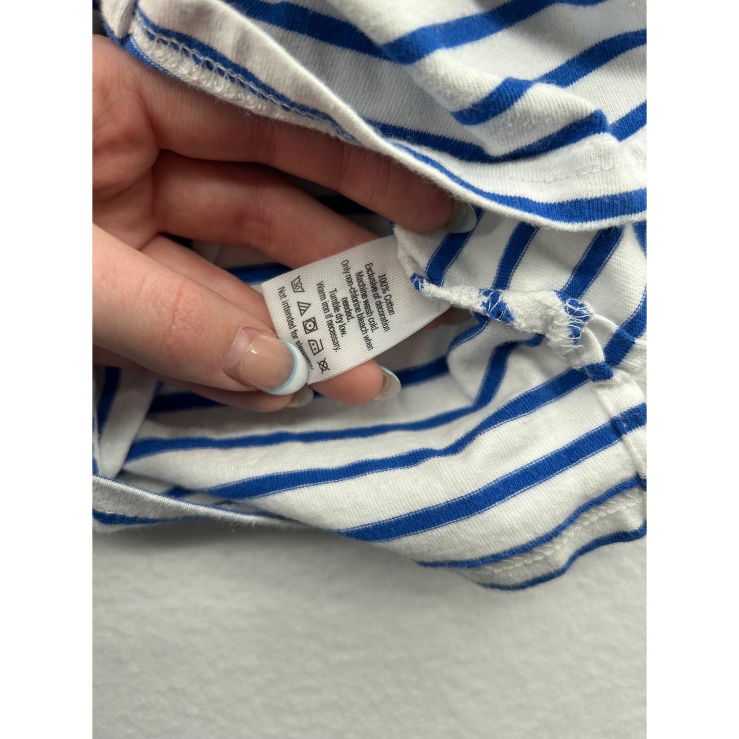 Janie & Jack Baby Striped Polo Shirt 3-6 Months Blue & White Anchor Embroidery #6466