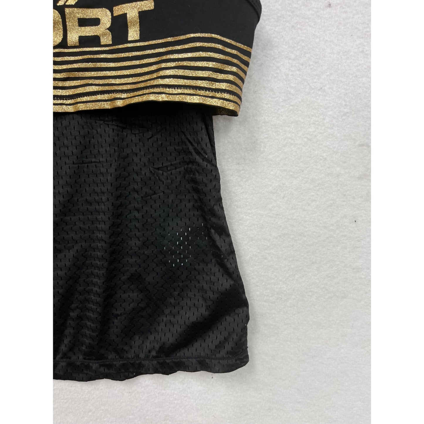 Superdry Sport Womens Mesh Tank Top Black Gold Size M #8376