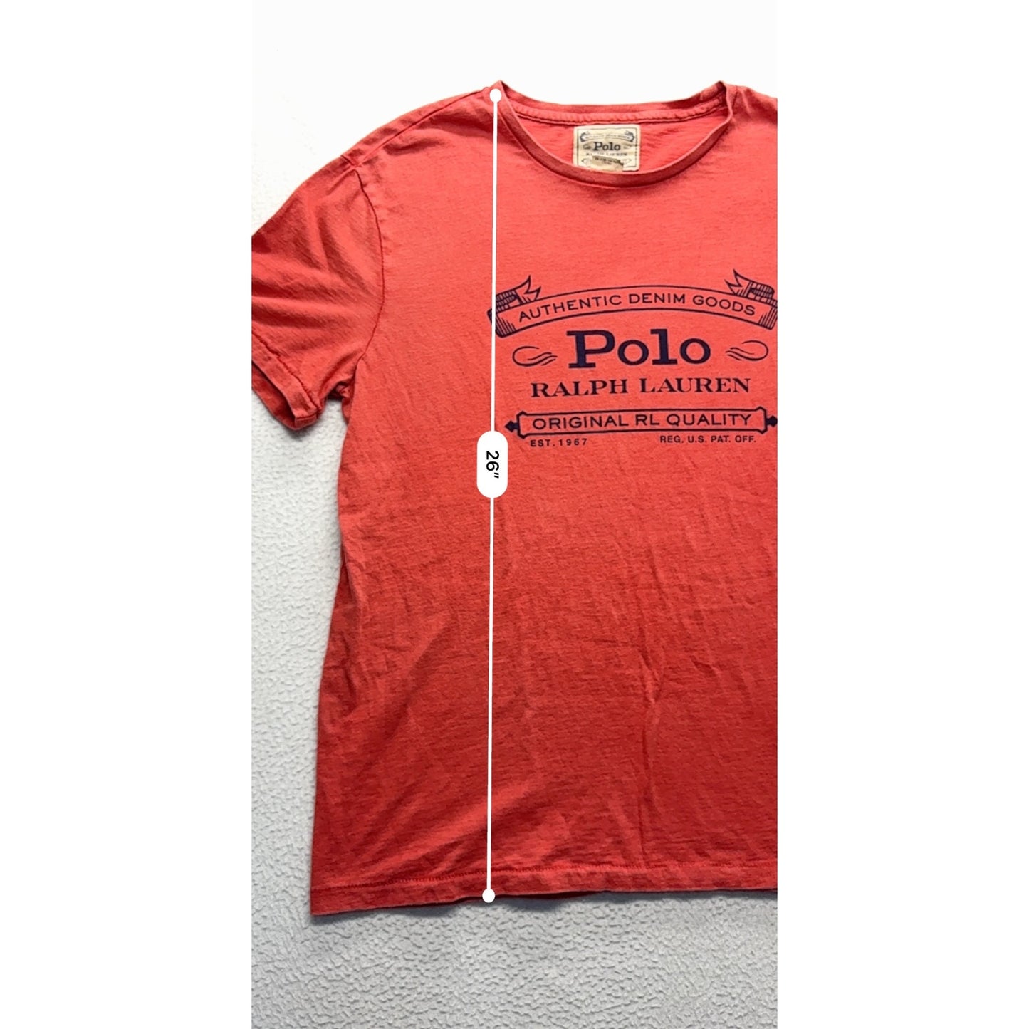 Polo Ralph Lauren Red Graphic T-Shirt M 100% Cotton #7684