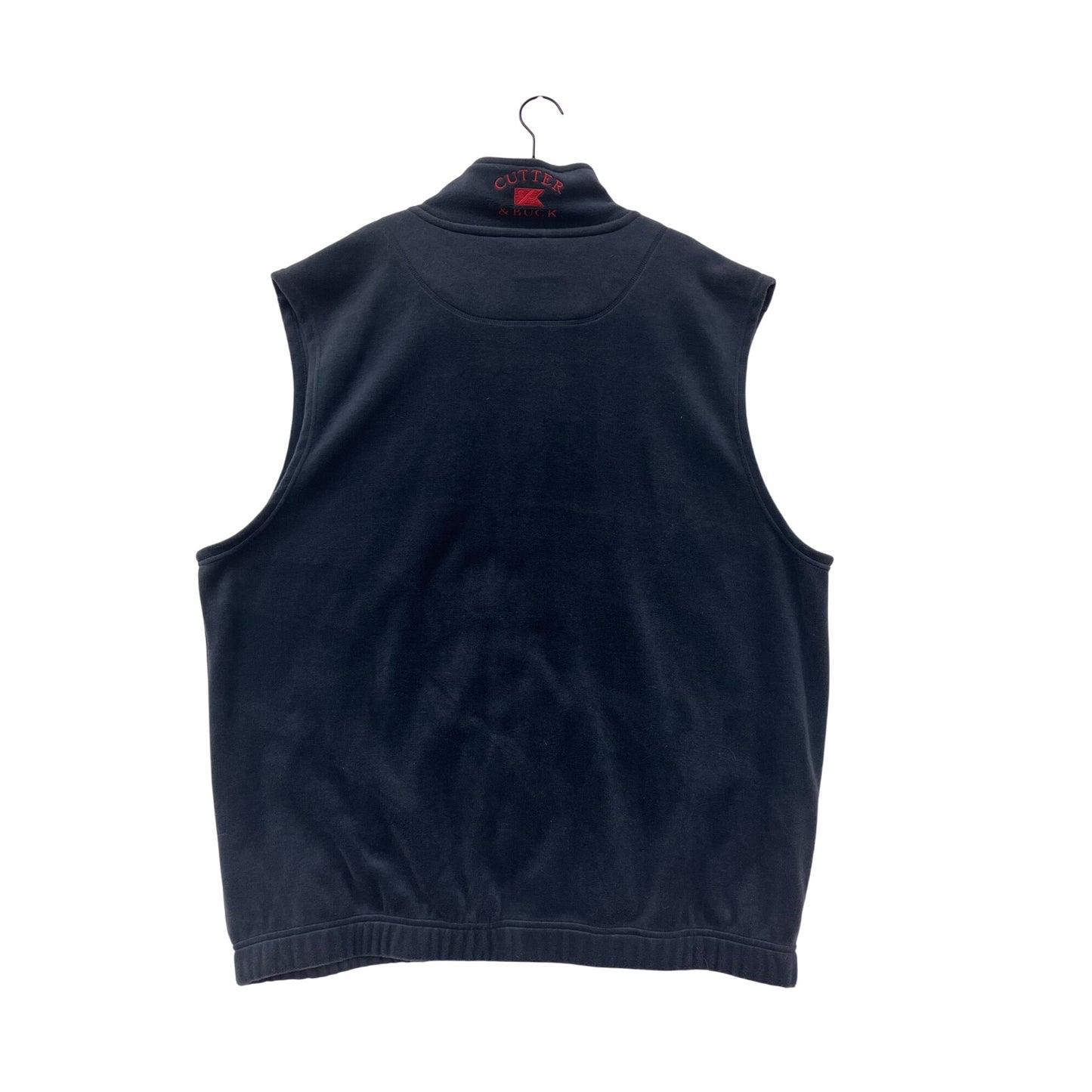 Cutter & Buck Mens 2XL Navy Full-Zip Fleece Vest With Red Lining #6576