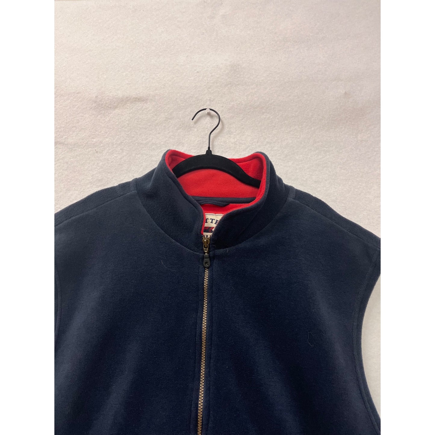 Cutter & Buck Mens 2XL Navy Full-Zip Fleece Vest With Red Lining #6576