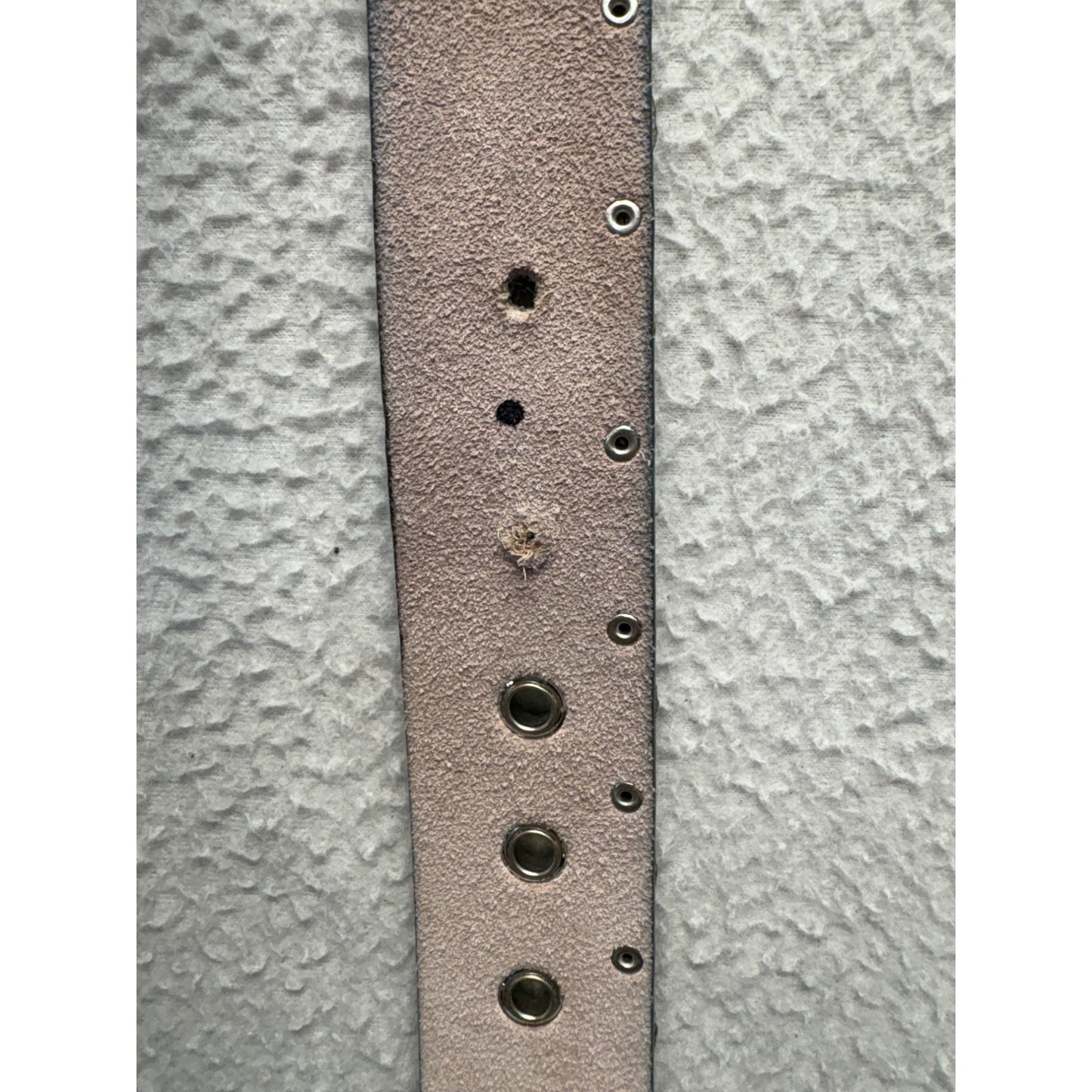 Western-Style Leather Belt With Silver Buckle & Lace Overlay #7733