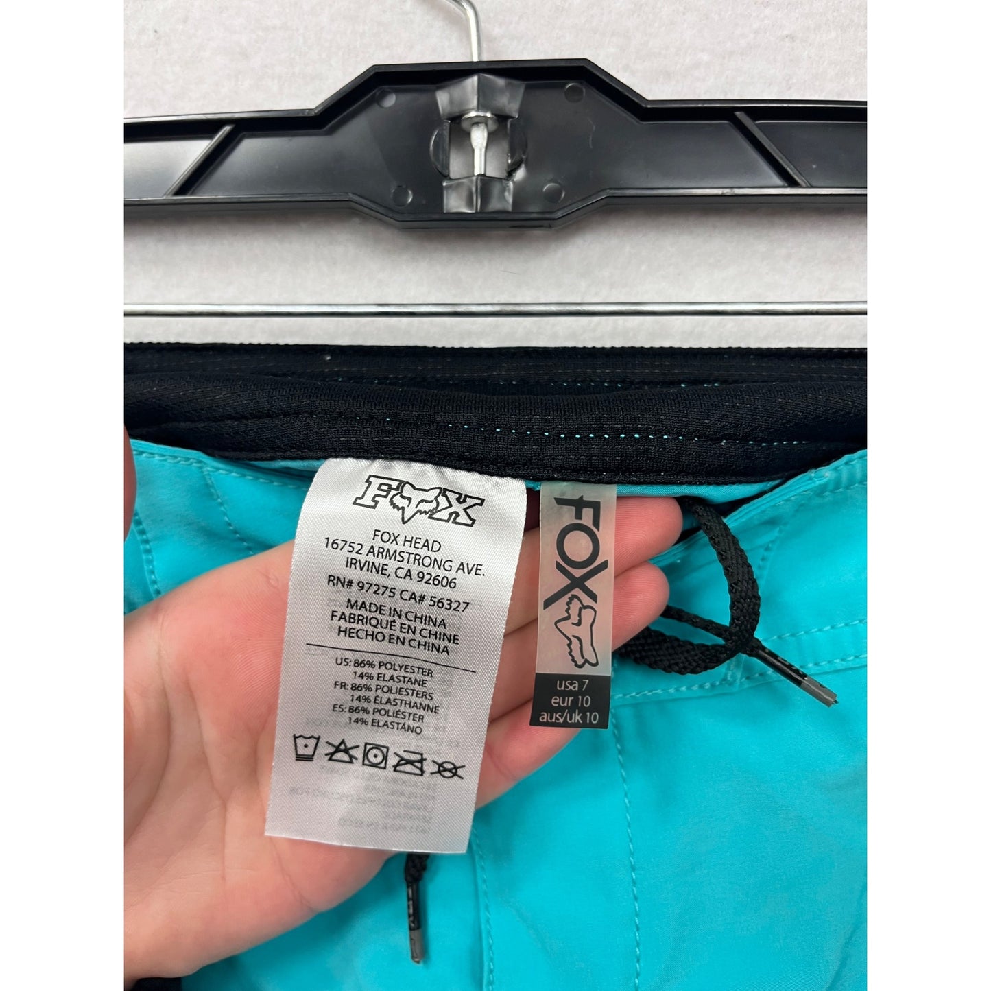 Fox Womens Turquoise Board Swim Shorts Size 7 Lace-Up Front #6926