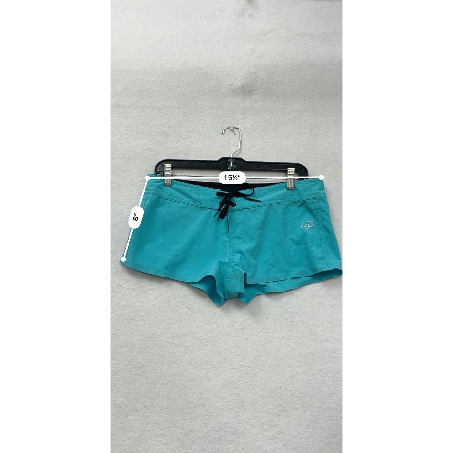 Fox Womens Turquoise Board Swim Shorts Size 7 Lace-Up Front #6926