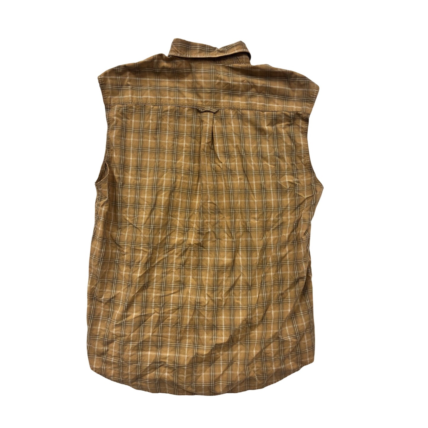 Mens Large Columbia Sleeveless Plaid Casual Shirt #6523