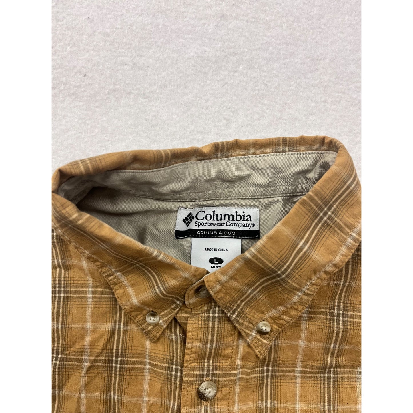 Mens Large Columbia Sleeveless Plaid Casual Shirt #6523