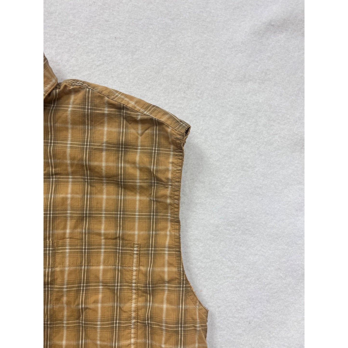 Mens Large Columbia Sleeveless Plaid Casual Shirt #6523