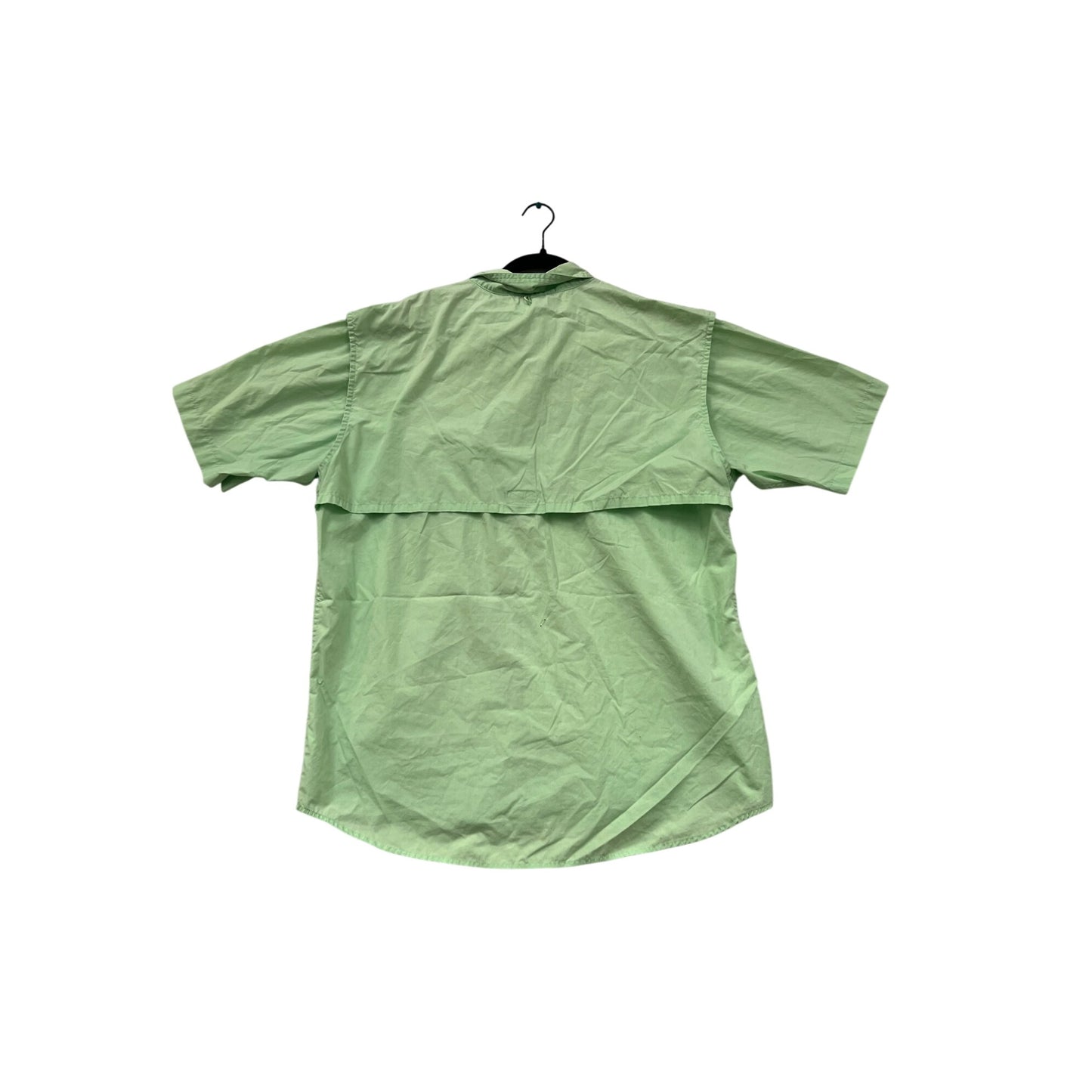 World Wide Sportsman Mens XL Short Sleeve Button-Up Fishing Shirt Light Green #6123