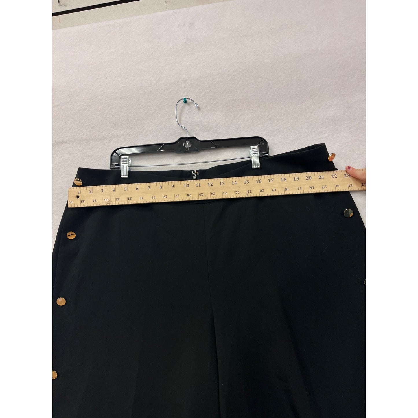 Loft Plus Womens Black Button-Detail Wide-Leg Pants Size 20 #6333