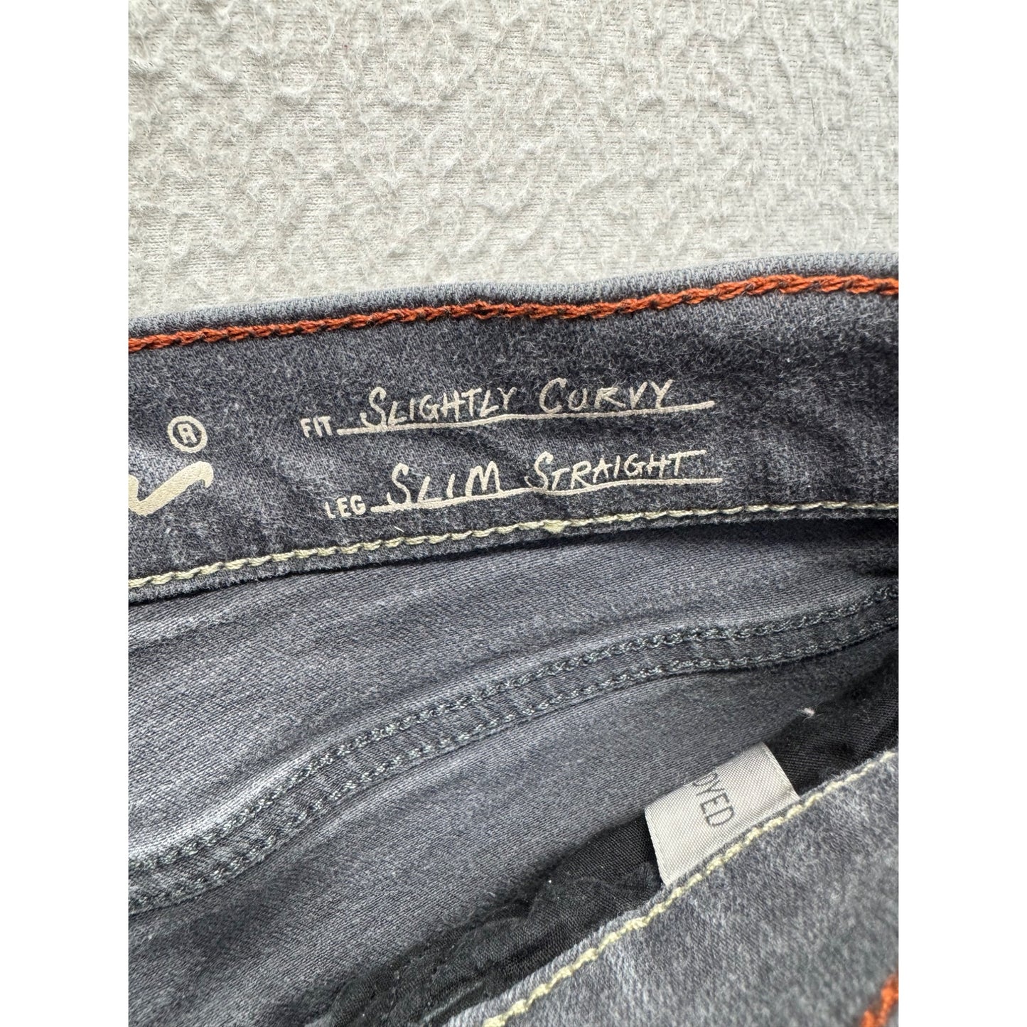 Eddie Bauer Slim Straight Slightly Curvy Jeans Size 4 Gray #7929