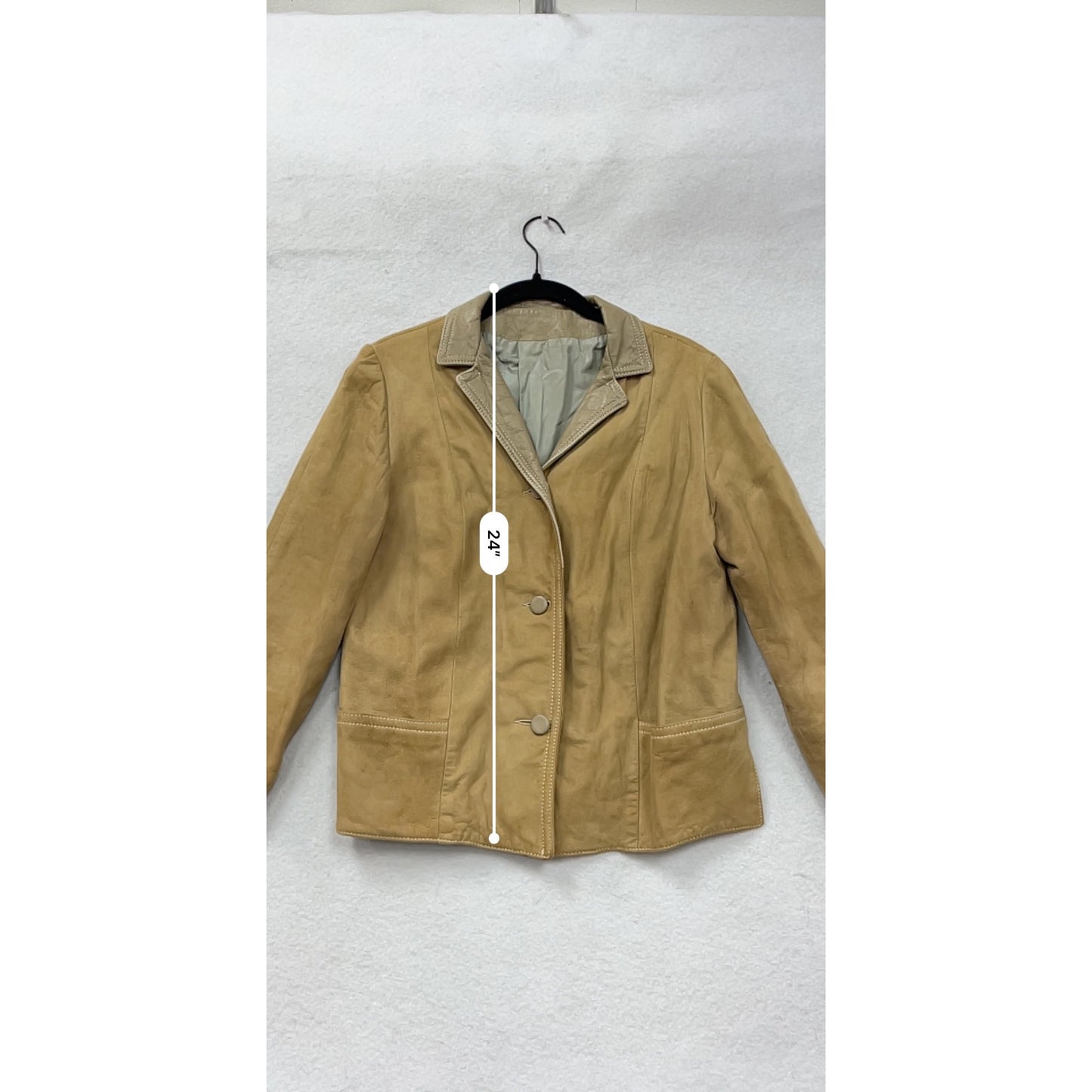 Womens Highlander Suede Small Vintage 1990s Tan Leather Jacket #6633