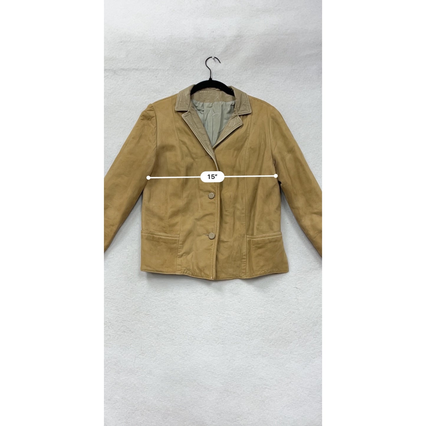 Womens Highlander Suede Small Vintage 1990s Tan Leather Jacket #6633