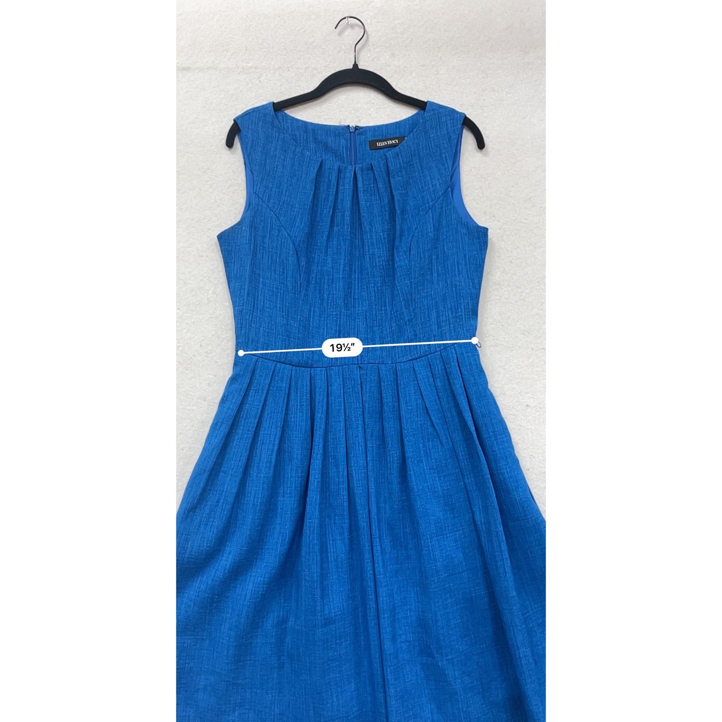 Ellen Tracy Blue Fit & Flare Dress Size 6 Sleeveless Womens Dress #406A