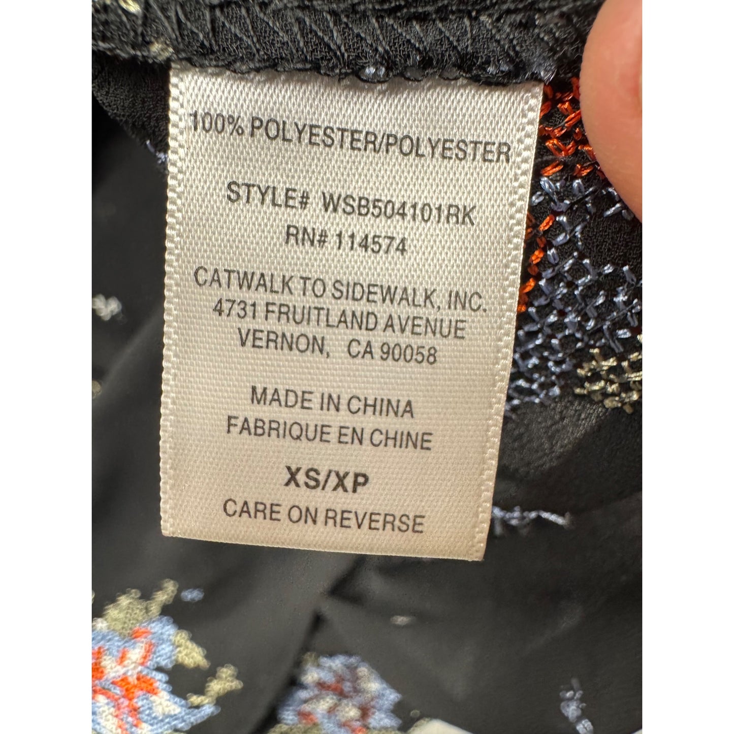 Ro & De Off-Shoulder Embroidered Blouse XS Black #7984