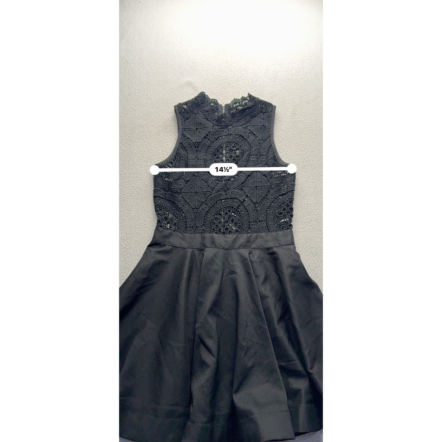 Windsor Lace & Satin Black Sleeveless Dress M With Back Zipper #158b