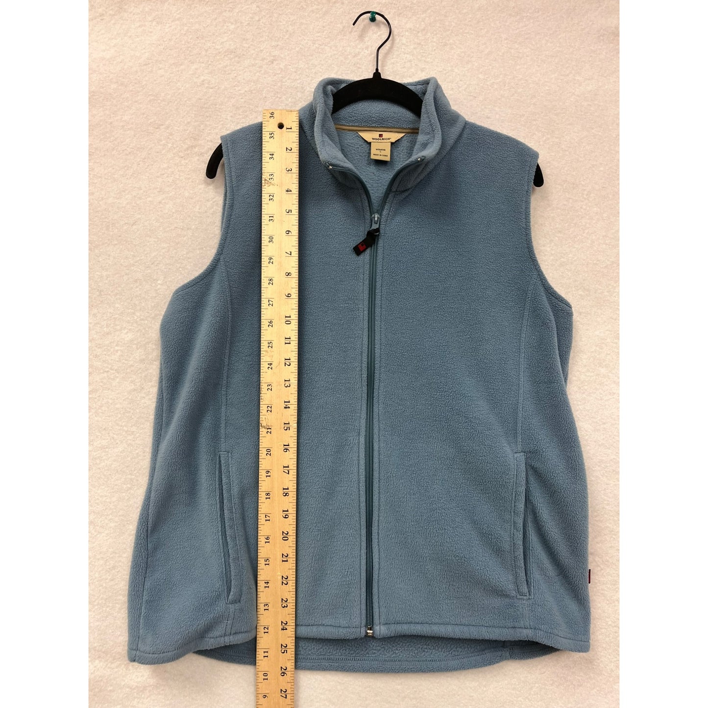Woolrich Womens Horizon Large Blue Fleece ZipUp Vest <6286