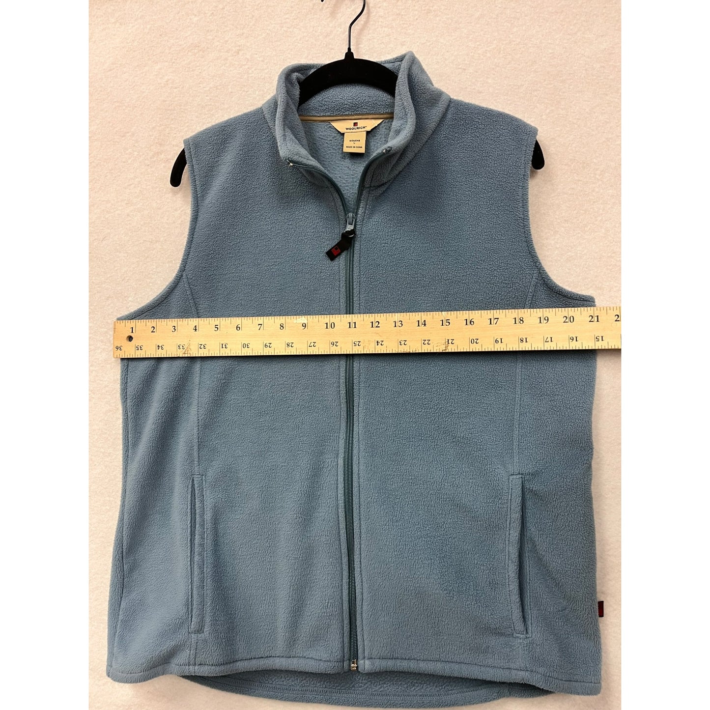 Woolrich Womens Horizon Large Blue Fleece ZipUp Vest <6286