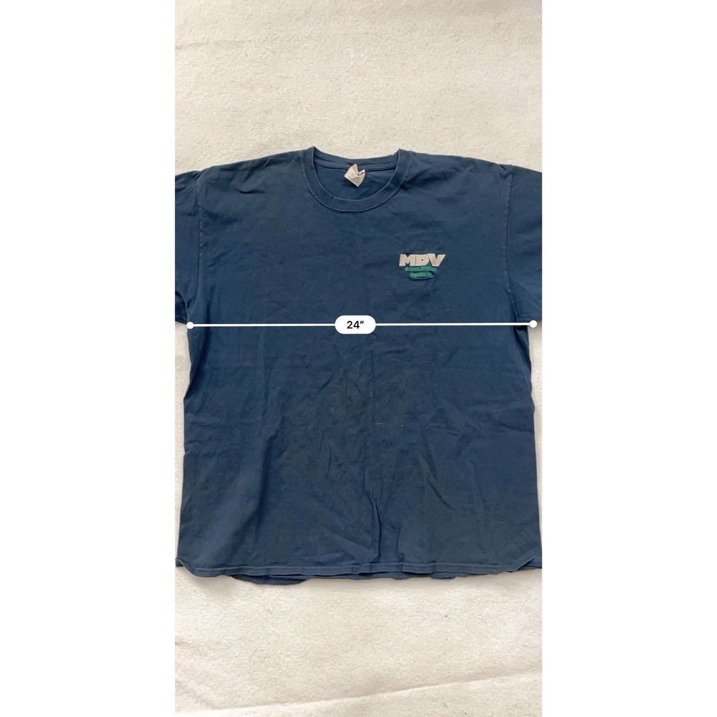 Vintage 90s MDV Logo T-Shirt Blue XL #8161