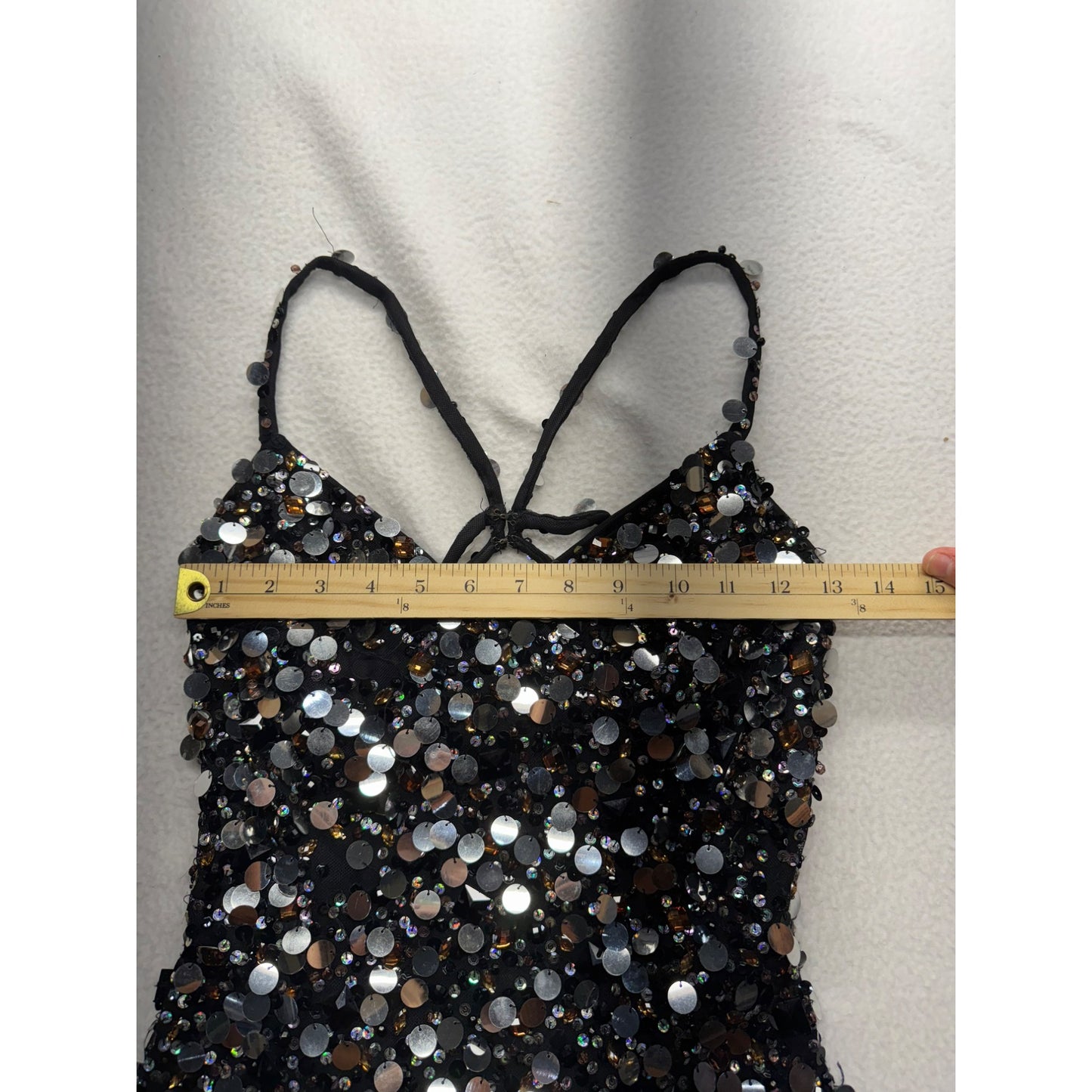 Women’s Mac Duggal Sequin Feather Mini Dress #5607