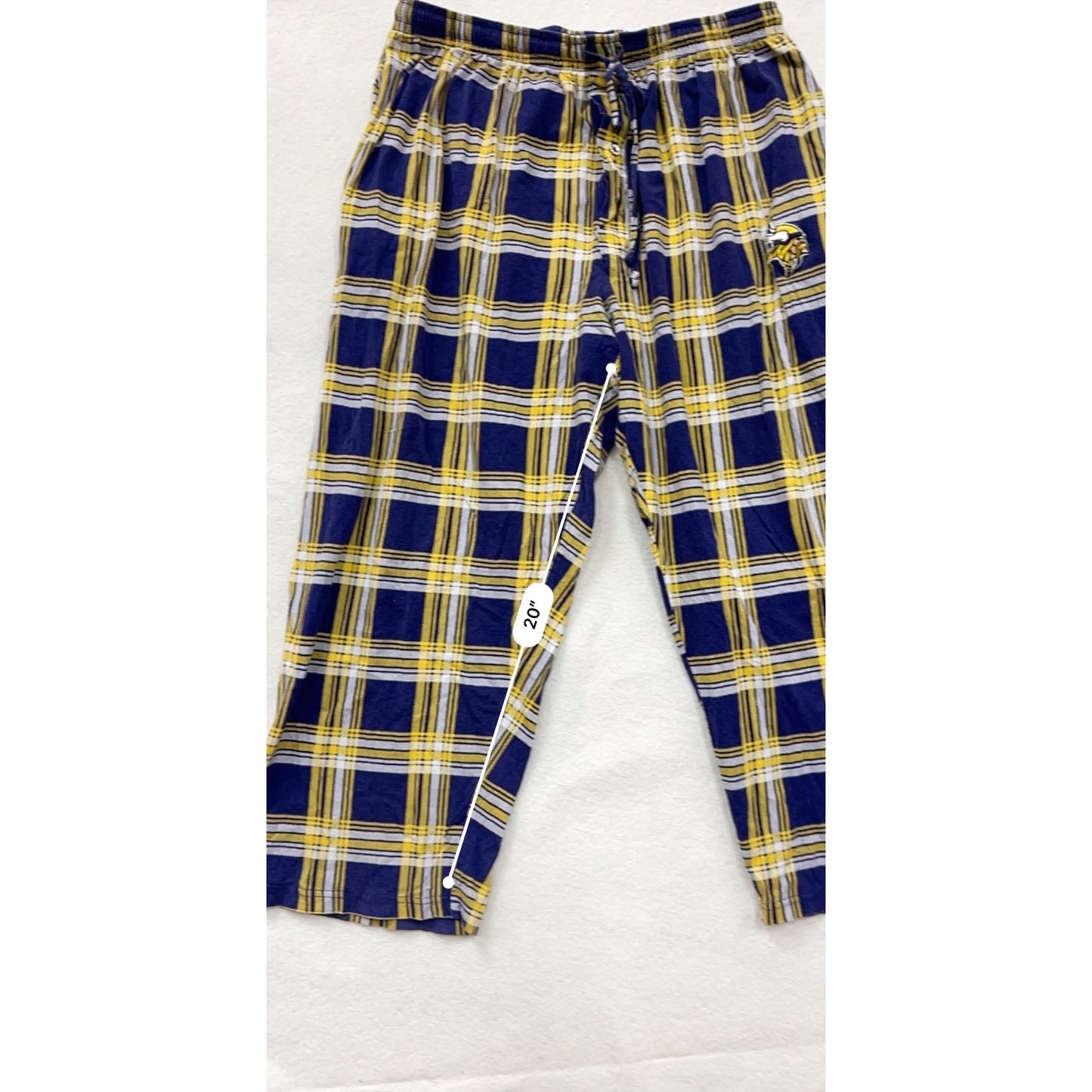Minnesota Vikings Womens XL Plaid Pajama Pants With Elastic Waist #6600