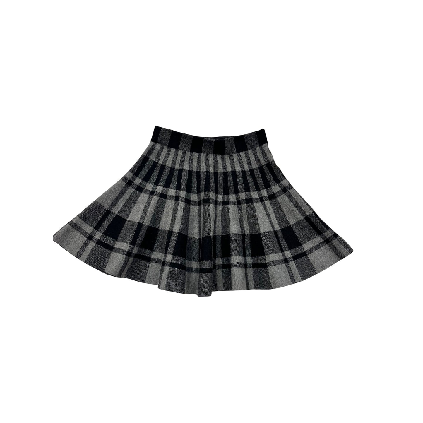 Girls Black & Gray Pleated Plaid Skirt By Mayoral Size 10 #8989