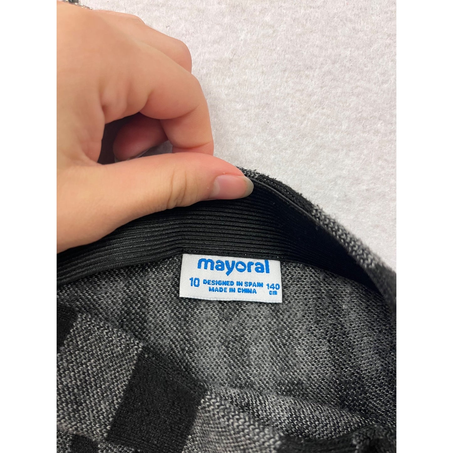 Girls Black & Gray Pleated Plaid Skirt By Mayoral Size 10 #8989