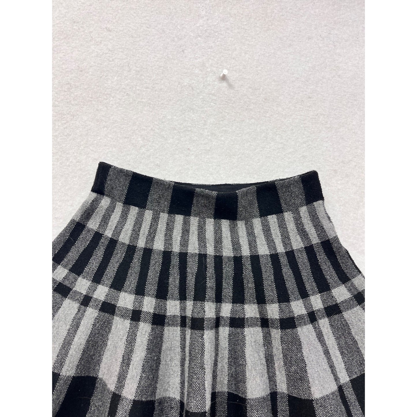 Girls Black & Gray Pleated Plaid Skirt By Mayoral Size 10 #8989