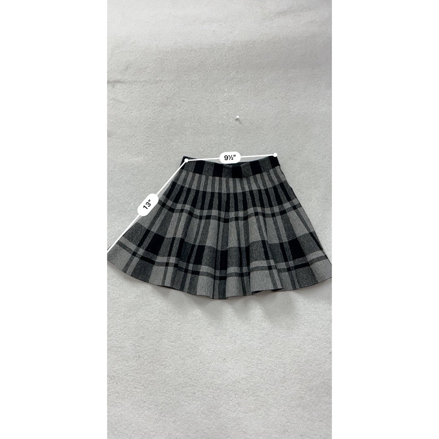 Girls Black & Gray Pleated Plaid Skirt By Mayoral Size 10 #8989