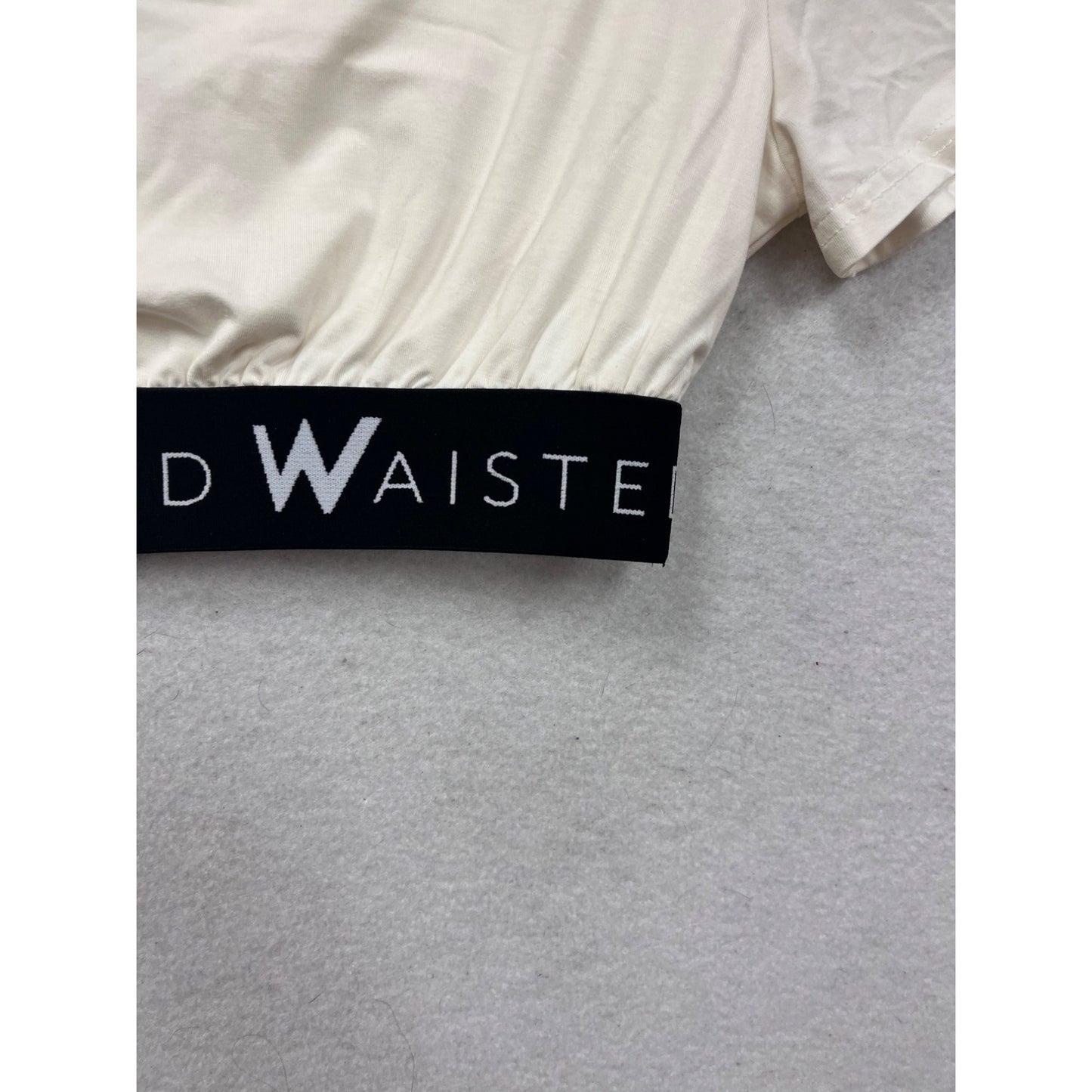 Waisted Womens Small White Crop Top With Black #78A