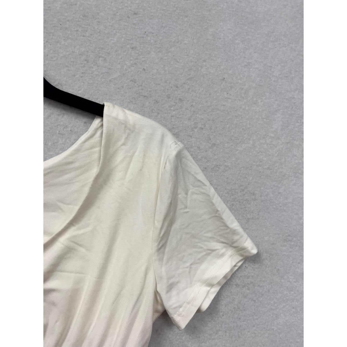 Waisted Womens Small White Crop Top With Black #78A