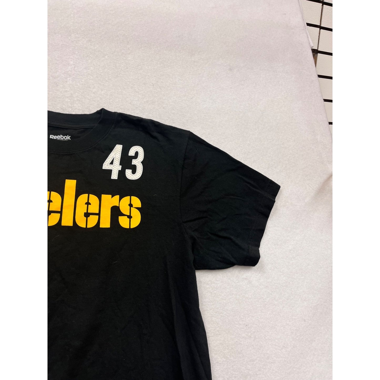 Reebok Pittsburgh Steelers Troy Polamalu 43 T-Shirt L #394A